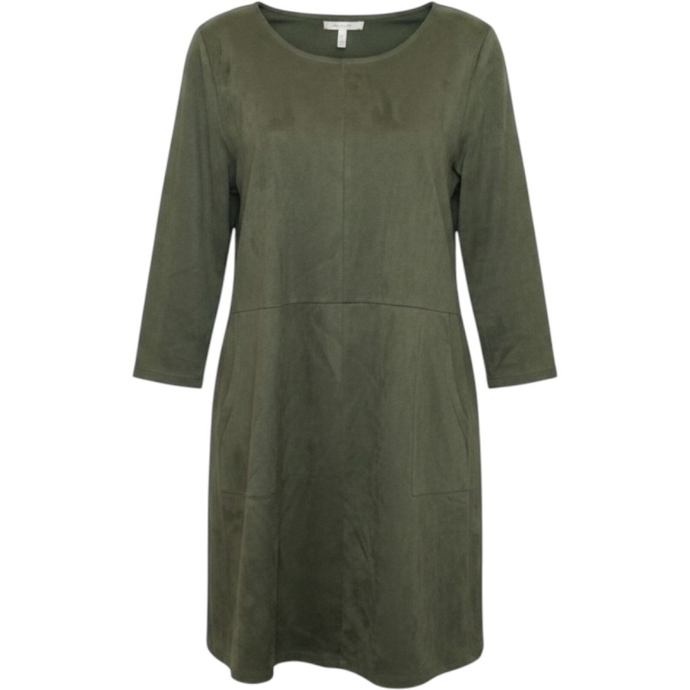 Altar'd State Shift Dress Womens L Olive Green Vegan Suede Stretch Short Pockets